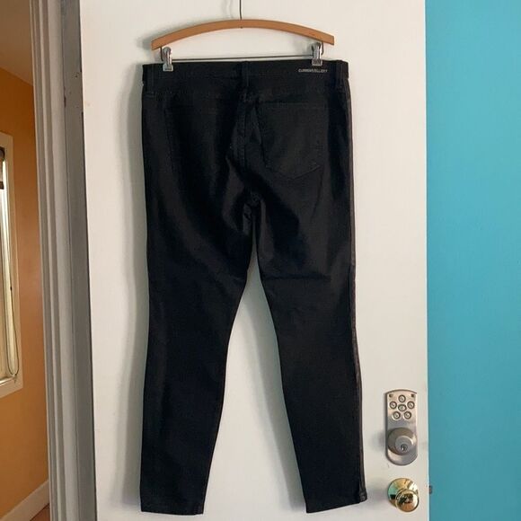 Current/Elliott Black Size 32 High Waist Crop Rider Jeans Style Pants - Picture 6 of 14